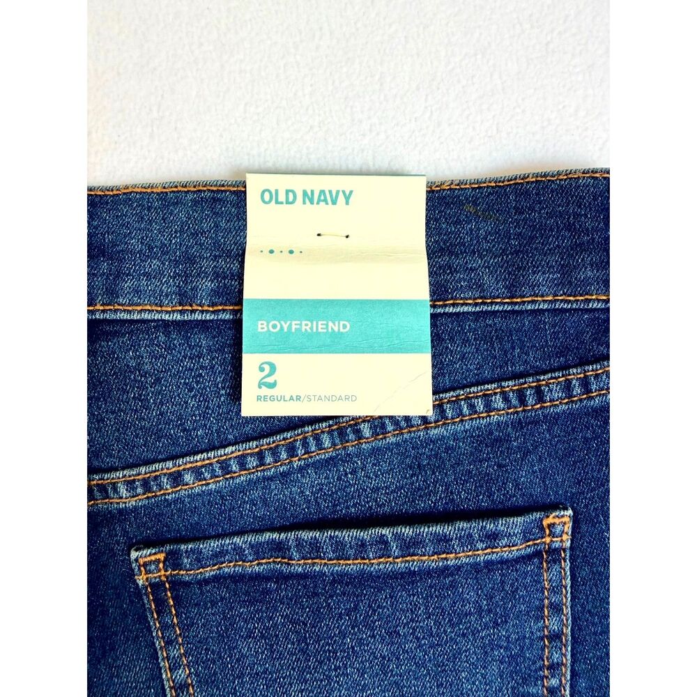 Old Navy Boyfriend Denim Shorts Women Size 2 Dark Wash Raw Hem Stretch NWT - Picture 10 of 11